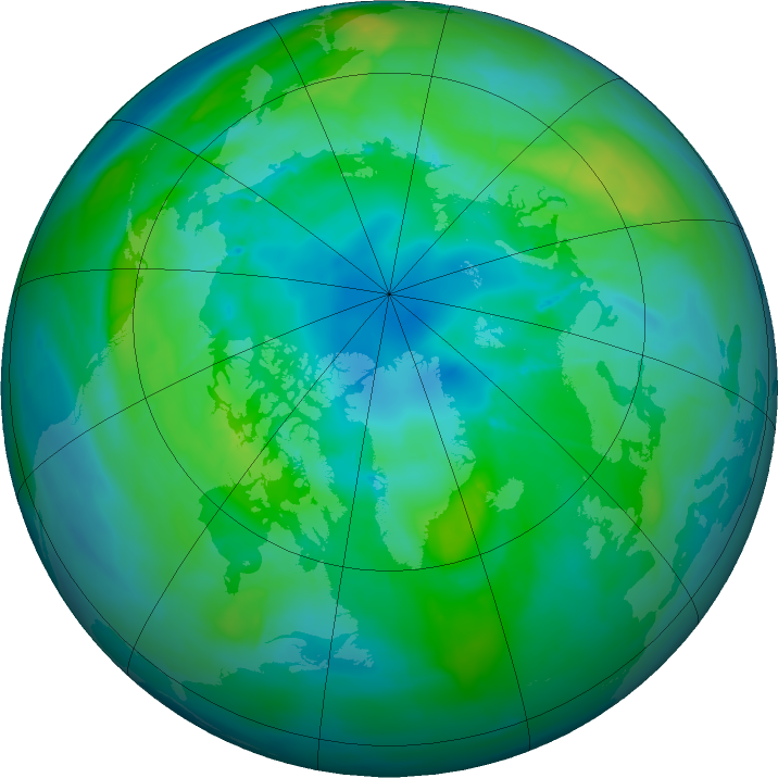Arctic ozone map for 13 October 2015
